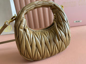 WANDER MATELASSÉ NAPPA MINI BAG 18 IN DARK BROWN LAMBSKIN