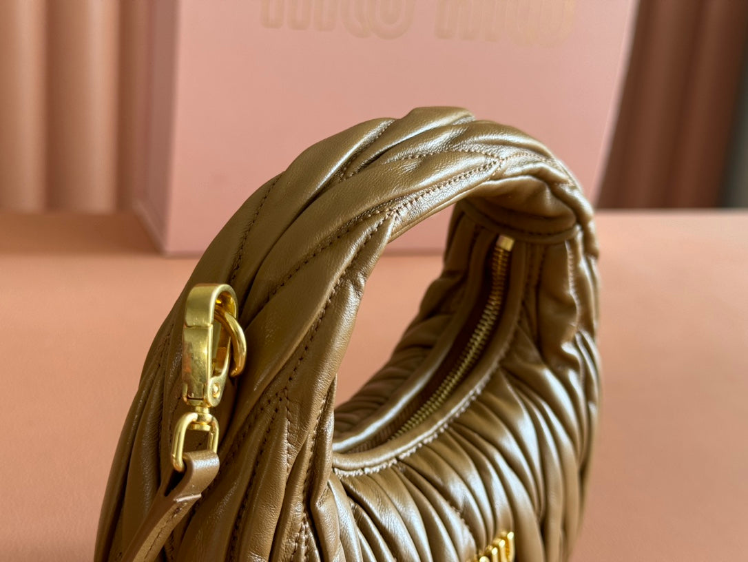 WANDER MATELASSÉ NAPPA MINI BAG 18 IN DARK BROWN LAMBSKIN