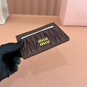 MATELASSÉ NAPPA LEATHER CARD HOLDER DARK BROWN