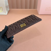 MATELASSÉ LEATHER ENVELOPE WALLET DARK BROWN