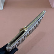 MATELASSÉ LEATHER ENVELOPE WALLET TAUPE GRAY