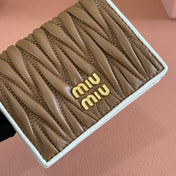 SMALL MATELASSÉ NAPPA LEATHER WALLET BROWN