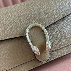 GUCCI 25S DIONYSUS WALLET ON CHAIN 20 IN BROWN CALFSKIN