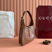 JACKIE SMALL SHOULDER BAG 27 IN TAWNY BROWN CALFSKIN GOLD HARDWARE