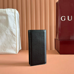 LONG CARD 19 BLACK IN CALFSKIN CASE WITH GUCCI LOGO