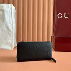 GG MARMONT 19 LONG WALLET IN BLACK CALFSKIN SILVER HARDWARE