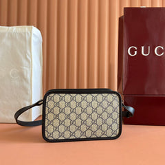 GUCCI MINI BAG 22 BLACK WITH INTERLOCKING G IN CANVAS