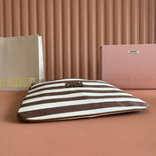 HOBO BAG 40 BROWN AND BEIGE STRIPED IN CANVAS