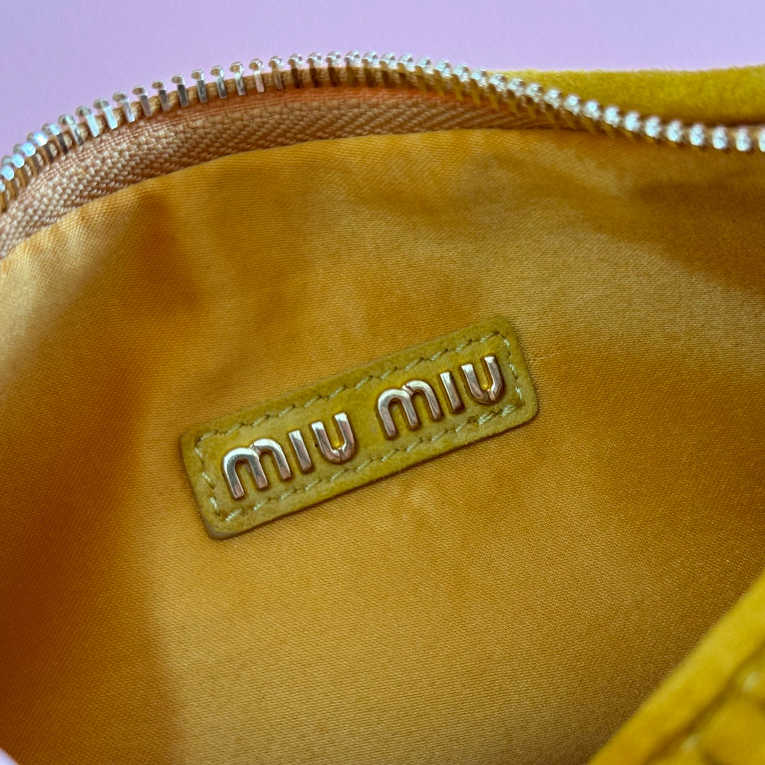 MIU MIU SUEDE HANDBAG 23 YELLOW