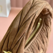 MIU MIU SUEDE HANDBAG 23 DARK BROWN