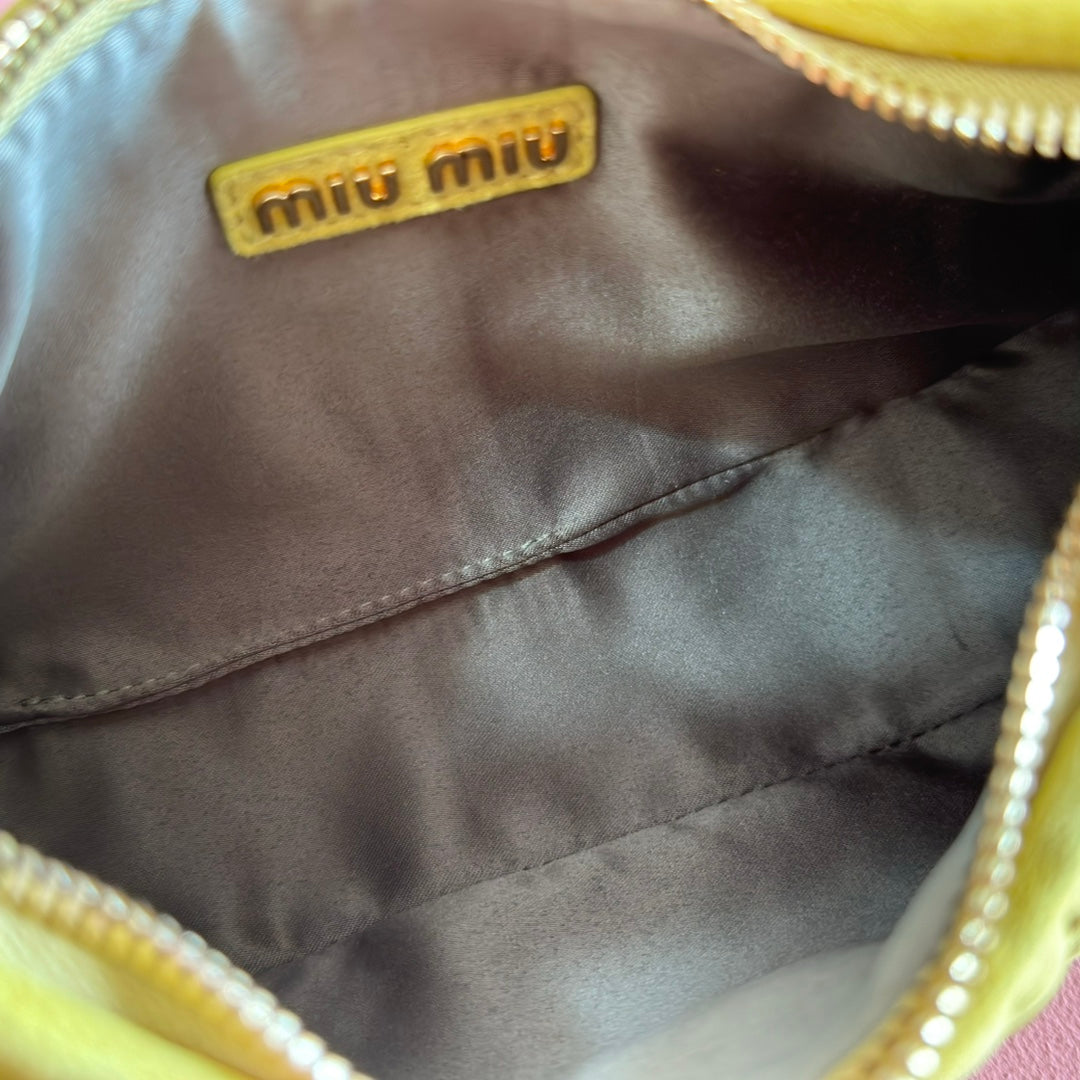 MIU MIU SUEDE HANDBAG 23 CHARTREUSE YELLOW