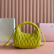 MIU MIU SUEDE HANDBAG 23 CHARTREUSE YELLOW