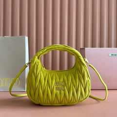 MIU MIU SUEDE HANDBAG 23 CHARTREUSE YELLOW