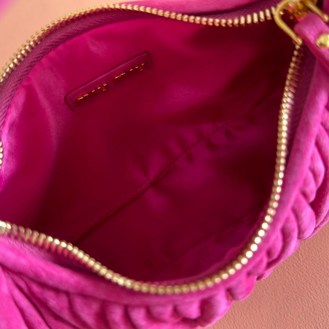 MIU MIU SUEDE HANDBAG 23 DEEP FUCHSIA