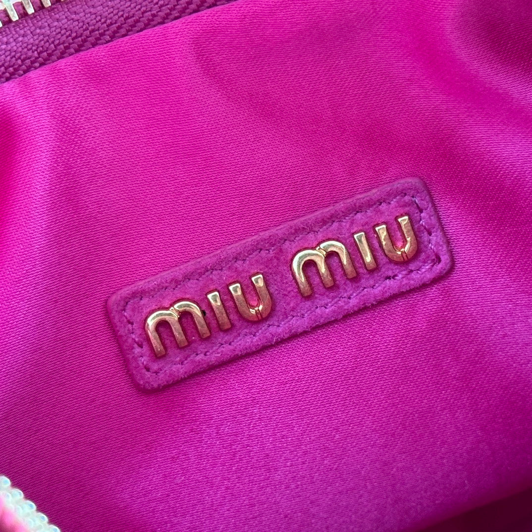 MIUMIU SUEDE HANDBAG 23 DEEP FUCHSIA