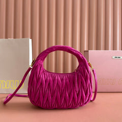 MIU MIU SUEDE HANDBAG 23 DEEP FUCHSIA