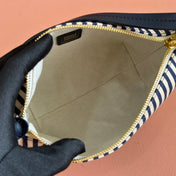 HOBO BAG 25 STRIPED WITH LOGO IN CANVAS