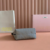 HOBO BAG 25 STRIPED WITH LOGO IN CANVAS