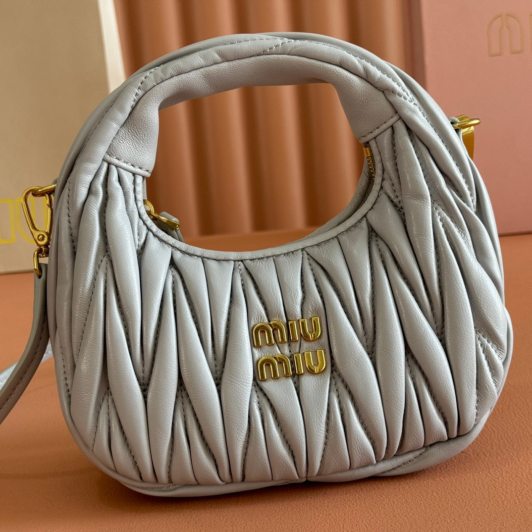 WANDER MATELASSÉ NAPPA MINI BAG 18 IN LIGHT BLUE LAMBSKIN