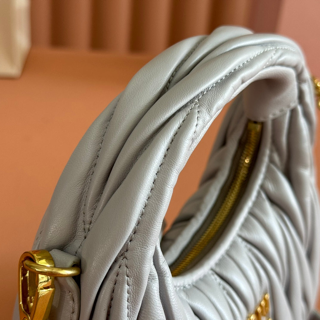 WANDER MATELASSÉ NAPPA MINI BAG 18 IN LIGHT BLUE LAMBSKIN