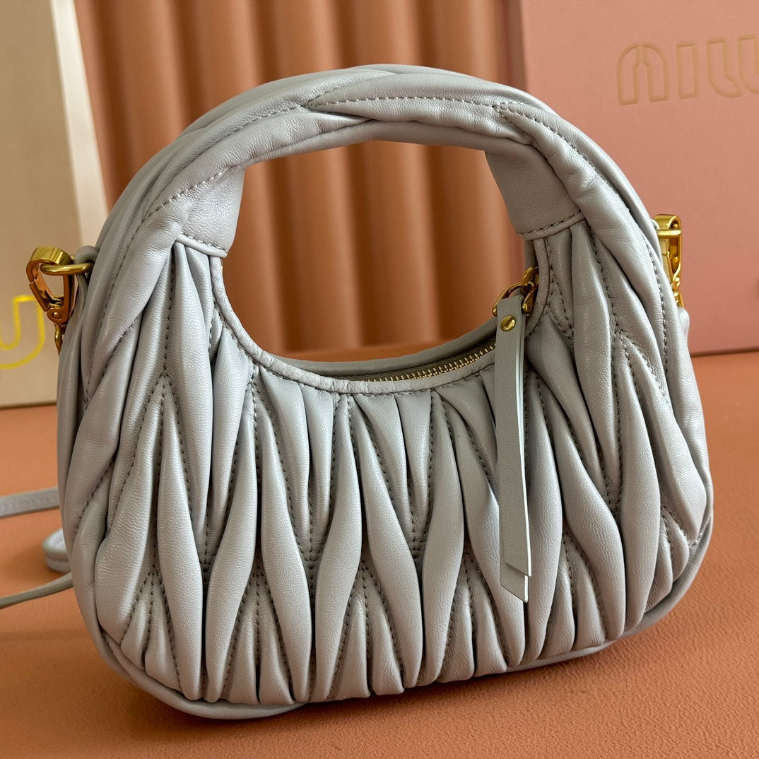 WANDER MATELASSÉ NAPPA MINI BAG 18 IN LIGHT BLUE LAMBSKIN