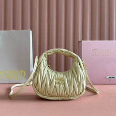 WANDER MATELASSÉ NAPPA MINI BAG 18 IN LIGHT OLIVE GRAY LAMBSKIN