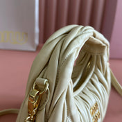 WANDER MATELASSÉ NAPPA MINI BAG 18 IN LIGHT OLIVE GRAY LAMBSKIN