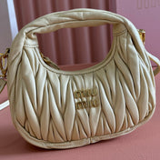 WANDER MATELASSÉ NAPPA MINI BAG 18 IN LIGHT OLIVE GRAY LAMBSKIN