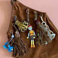 SUEDE BAG WITH TRICK 37 DARK BROWN