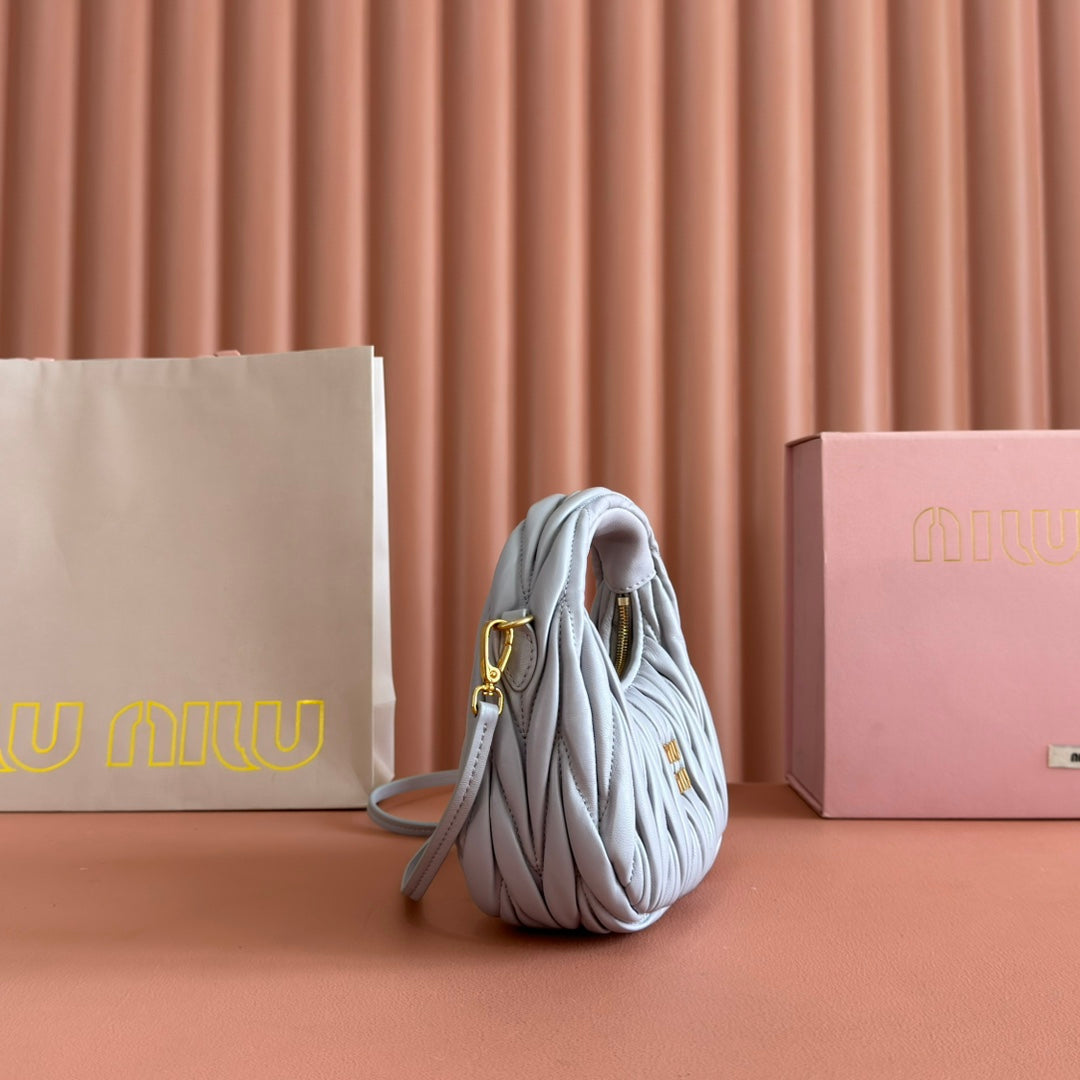 WANDER MATELASSÉ NAPPA MINI BAG 18 IN LIGHT BLUE LAMBSKIN