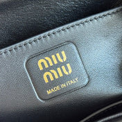 CHAIN SHOULDER BAG 24 IN BLACK PATENT SMOOTH LAMBSKIN