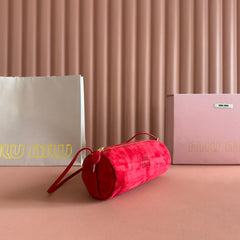 SUEDE BAG 22 RED GOLD HARDWARE