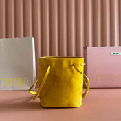 MINI TOTE BAG 17 MUSTARD YELLOW IN NAPPA CALFSKIN