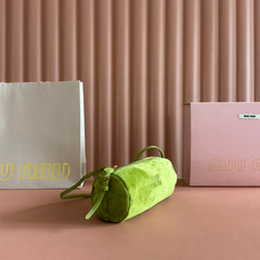 SUEDE BAG 22 BRIGHT LIME GREEN GOLD HARDWARE