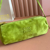 SUEDE BAG 22 BRIGHT LIME GREEN GOLD HARDWARE