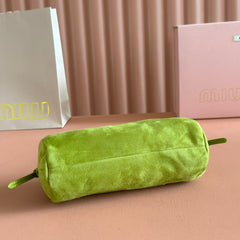 SUEDE BAG 22 BRIGHT LIME GREEN GOLD HARDWARE