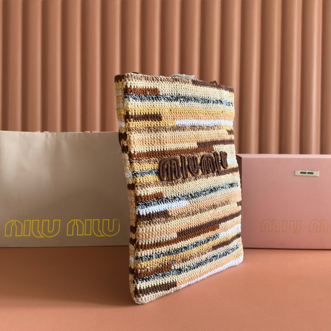 CROCHET TOTE BAG 38 IN NATURAL RAFFIA