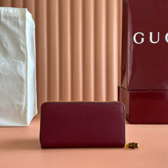 GG 25S MARMONT WALLET 19 IN RED CALFSKIN GOLD HARDWARE