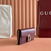 GUCCI 25S DIONYSUS WALLET ON CHAIN 20 IN ROSSO ANCORA CALFSKIN