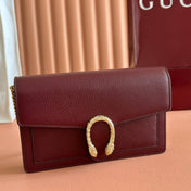 GUCCI 25S DIONYSUS WALLET ON CHAIN 20 IN ROSSO ANCORA CALFSKIN