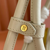 MIUMIU 26S BEAU TOP HANDLE BAG 29 IN WHITE CALFSKIN GOLD HARDWARE