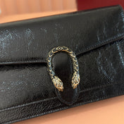 GUCCI 25S DIONYSUS WALLET ON CHAIN 20 IN BLACK GLOSSY CALFSKIN