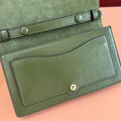 GUCCI 25S DIONYSUS WALLET ON CHAIN 20 IN GREEN GLOSSY CALFSKIN