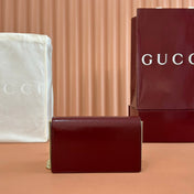 GUCCI 25S DIONYSUS WALLET ON CHAIN 20 IN ROSSO ANCORA GLOSSY CALFSKIN
