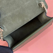 GUCCI 25S DIONYSUS WALLET ON CHAIN 17 IN GREEN GLOSSY CALFSKIN