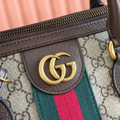 GG 25S SAVOY LARGE BAG 48 IN BEIGE AND EBONY GG SUPREME CANVAS