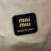 MIUMIU 26S CORDUROY POUCH BAG 25 IN BLACK CALFSKIN GOLD HARDWARE