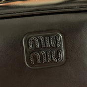 MIUMIU 26S TOP-HANDLE BAG 28 IN BLACK CALFSKIN GOLD HARDWARE