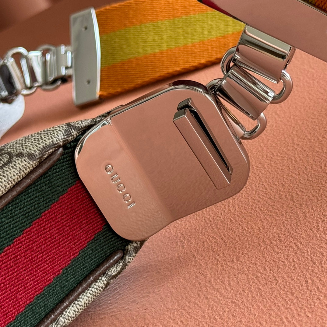 GUCCI 25S ATTACHE SHOULDER BAG 23 CM IN DARK BEIGE MIX BROWN CALFSKIN