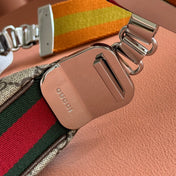 GUCCI 25S ATTACHE SHOULDER BAG 23 CM IN DARK BEIGE MIX BROWN CALFSKIN